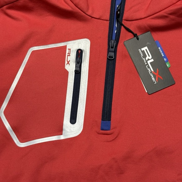 RLX Ralph Lauren Golf 1/4 Zip Pullover Red Wicking Men's Size Large - Picture 5 of 6